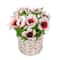 10&#x22; Anemone Flower Bouquet In White Basket